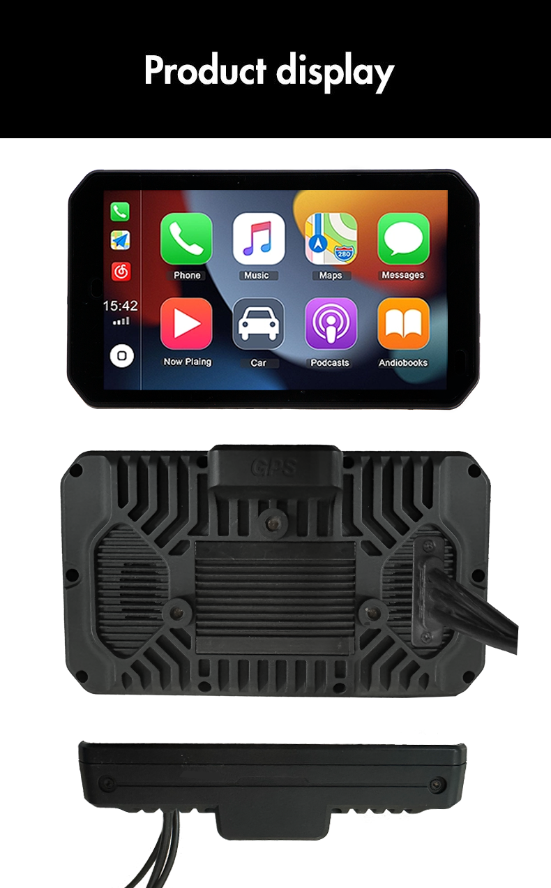 5 inch IPS Screen Waterproof Wireless Carplay Motorbike GPS Navigation Multimedia Player for motocycle