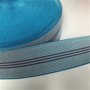 China 50mm Blue Sofa Elastic Webbing PE Chinese Rubber Yarn Material wholesale