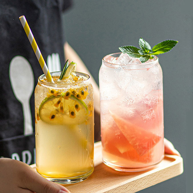500ml Transparent Custom Drinking Cups Juice Glass Mug For Beer Beverage