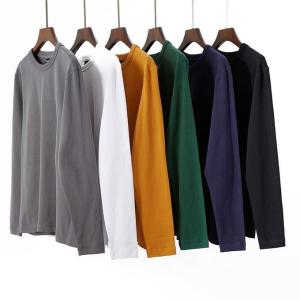 China OEM Long Sleeve T Shirt Casual Pure Color Sweatshirt For Men 100% Cotton High Quality wholesale