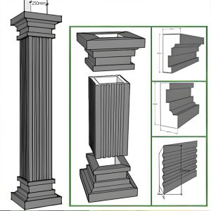China Building Materials Concrete Roman Pillar Mold With Lines Stripes For Outdoor Column Designs wholesale