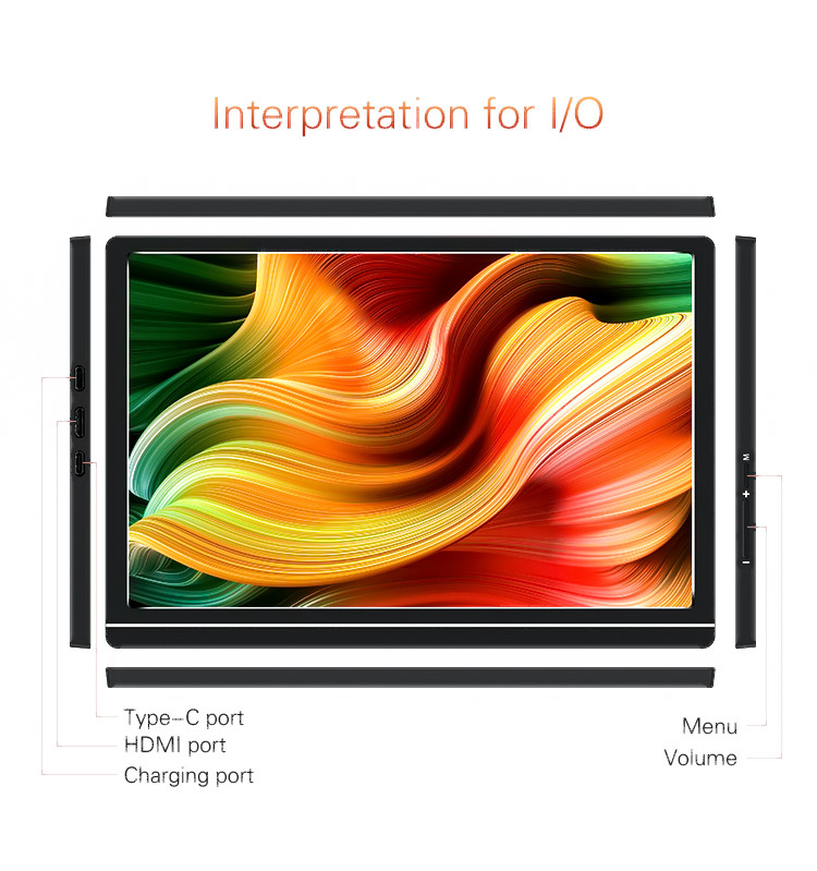 800:1 Contrast IPS Screen 10.1 Inch HDR Portable Monitor For Laptop