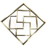 Customized Titanium Gold Stainless Steel Metal Fabrication Geometric Abstract