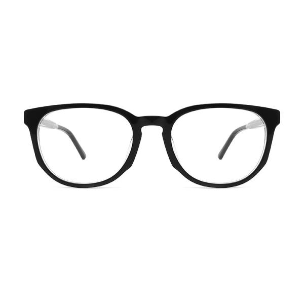 Retro Eyeglasses Unisex Round Acetate Glasses Non Prescription AC Lens