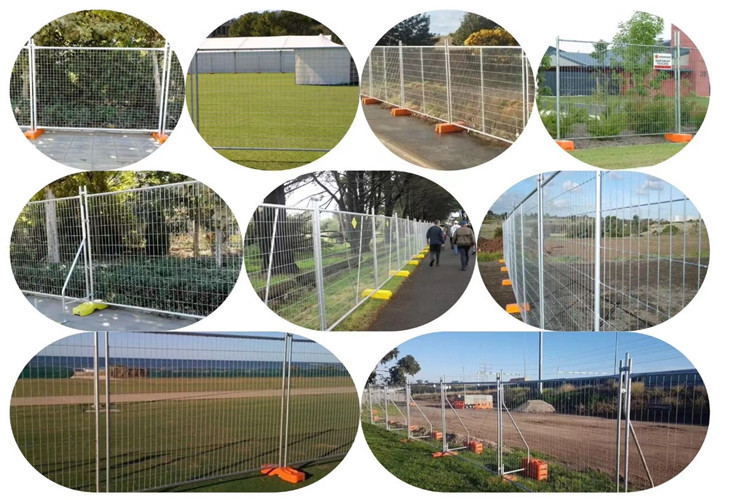 Welded Metal Hoarding Fencing Powder Coated With Metal Plastic Feet Concrete