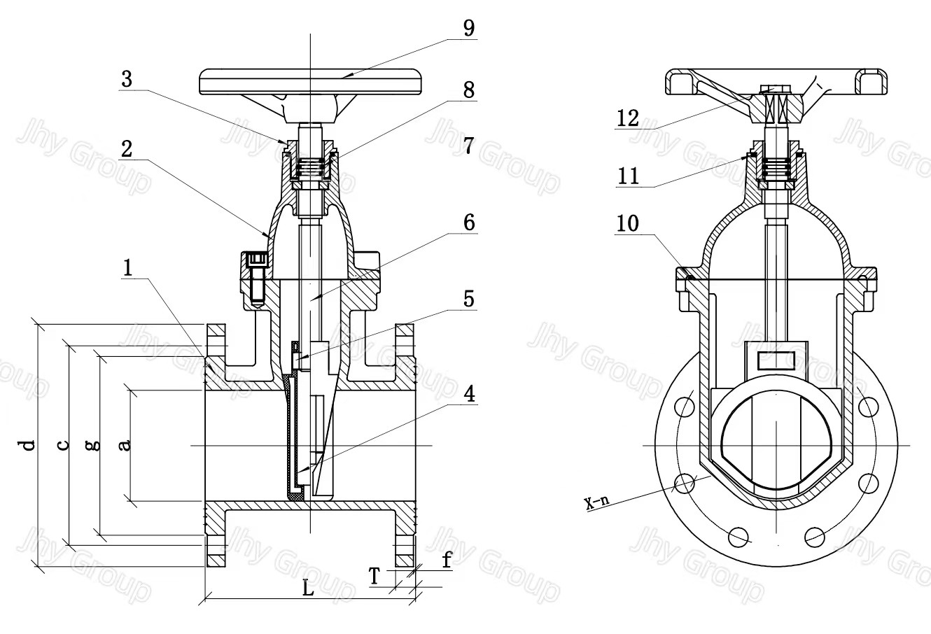 GGG50 DIN Gate Valve Non Rising DN80 Ductile Iron Standard Size