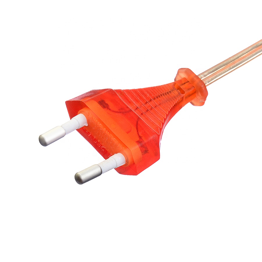 Oxygen Free Bared Stranded Copper Conductor European Standard 2pin Eu Plug Power Cord Black Plug for Home Appliances