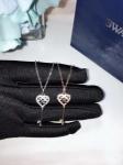 18K Gold Branded Silver Jewelry Heart Lock Necklace Key Pendant