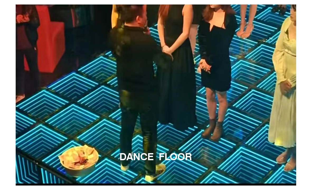 Neon Abyss Mirrors Bring Modern Twist to 3D Mirror Neon Dance Floor for DJ Disco Party
