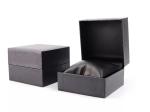 PU leather Custom Watch Box Packaging black Stripe Elegant