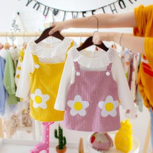 China Children's Girls Corduroy Suspender Skirt Set wholesale