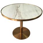 Contemporary design Round Gold stainless steel Marble top Bistro table Coffee