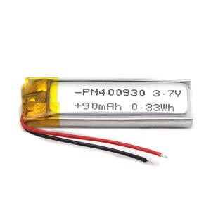 China Polymer Battery PL400930 90mAh 3.7 V Lithium Ion Polymer Battery wholesale
