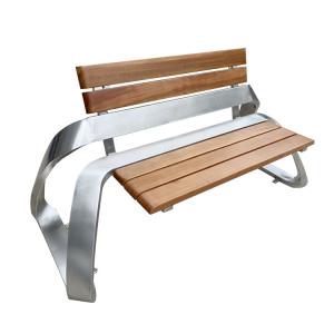 China Sunproof 140cm Stainless Steel And Wood Garden Bench wholesale