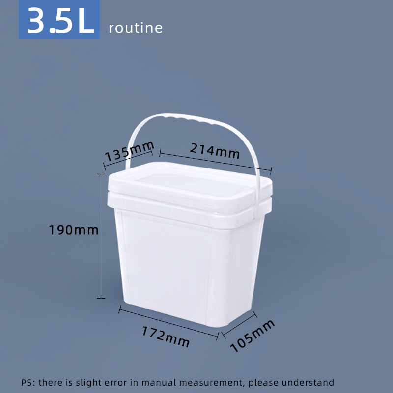 Square Plastic Barrel With Lid Handle For Paint Food Shea Butter Sauce Packaging Box 10L Capacity