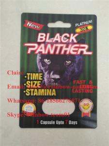 China Black Panther 15000 / 12000 Capsule Blister Paper Card / Male Sexual Performance Enhancement Pill Package on sale