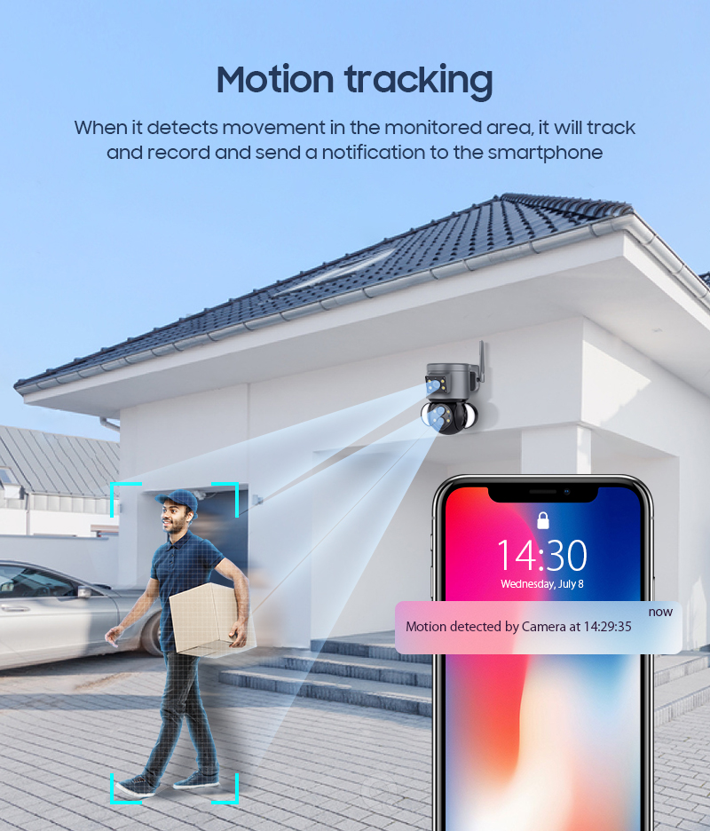4 Mega Pixel Wireless Speed Dome Security Camera with Multiple Lens and Cloud Storage