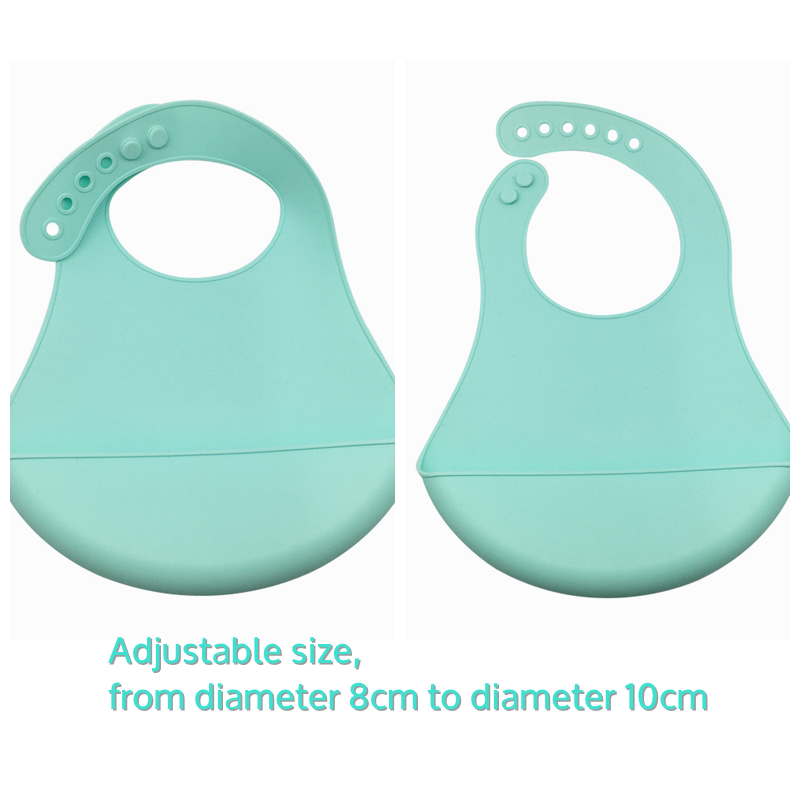 High quality soft food grade silicone material waterproof silicone baby bib easily wipes clean