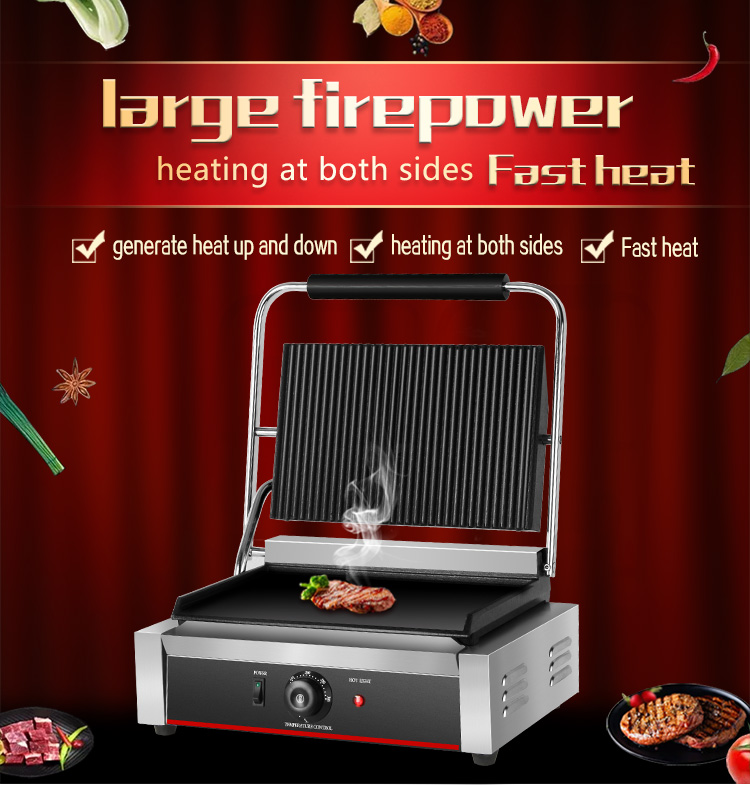 Electric Flat Grill Parts in Black Surface Color for 340*220 mm Upper Grill Size