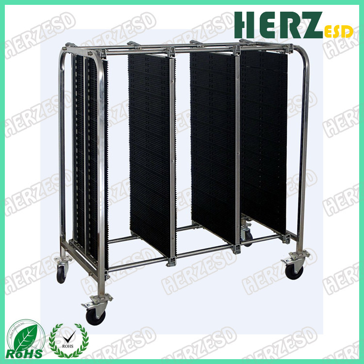 Pressure Plugs Fixed ESD Storage Racks / PCB Trolley Capacity Slot 100 Pcs