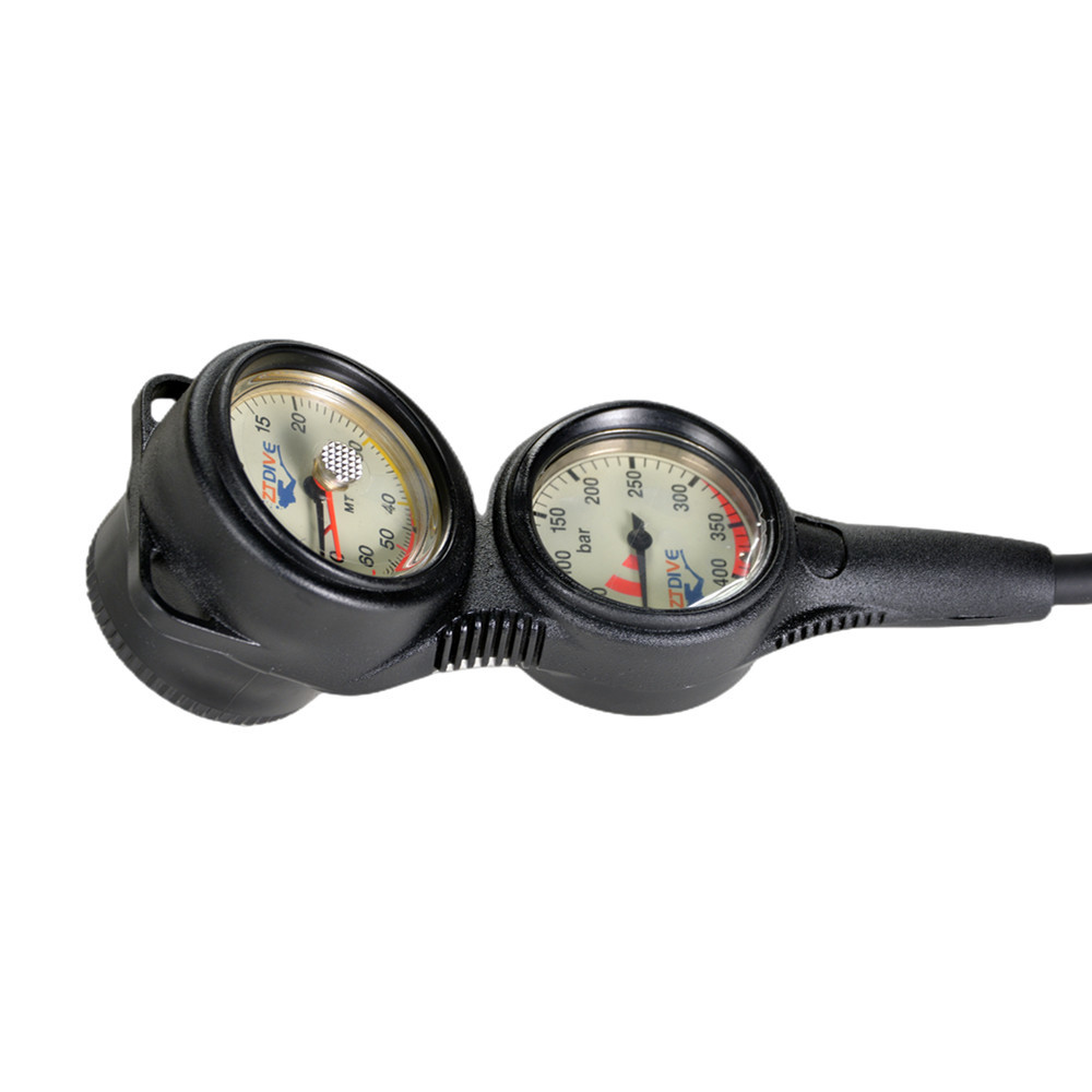 ZTDIVE Brass Scuba Diving Gauges Shockproof case With Compass