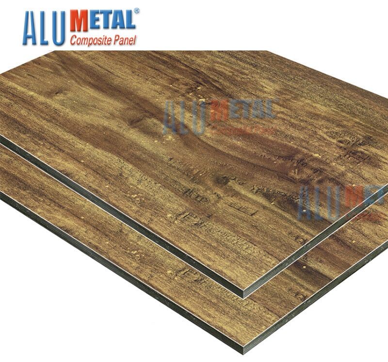 5mm Wooden Brushed Aluminium Composite Panel High Glossy