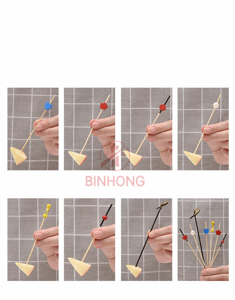 Customizable 0.065kg 12CM Wooden Food Skewers For