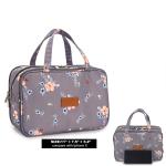 Women Zippered Floral Nylon Toiletry Bags For Travel