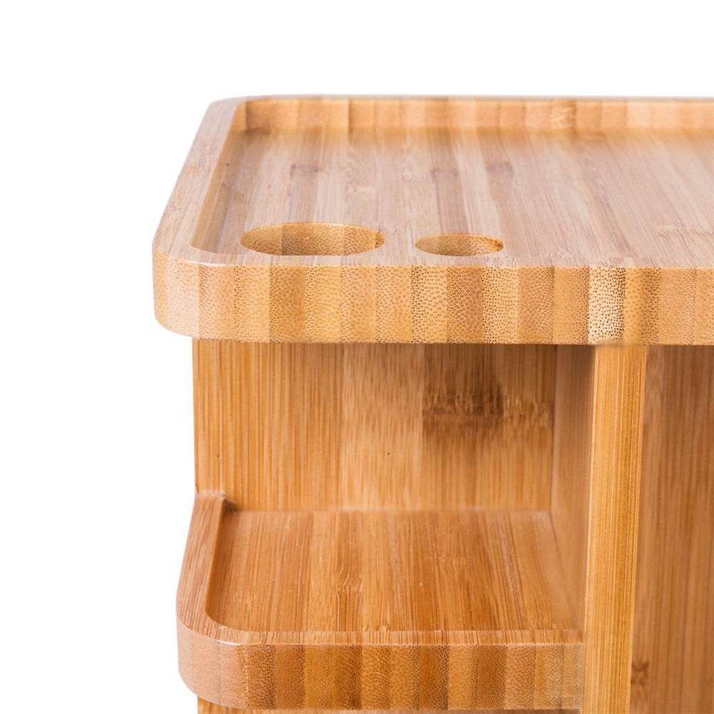OEM Bamboo Countertop Shelf Makeup Organizer For Bathroom Bedroom