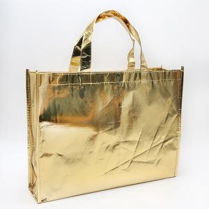China Promotional PP non woven golden aluminum foil Eco-friendly carry sewing bag wholesale