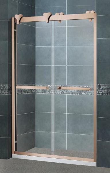 Clear / Forsted Tempered Glass Shower Doors Rose Golden 304 Stainless Steel