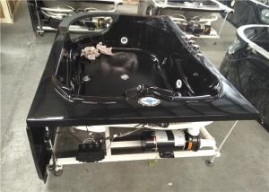 China 2 person black acrylic corner whirlpool bathtub indoor spa massage bathtub wholesale