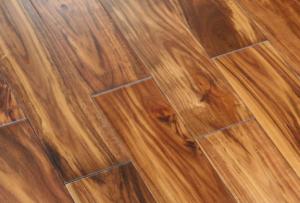 China solid T&amp; G hand scraped acacia wood flooring wholesale