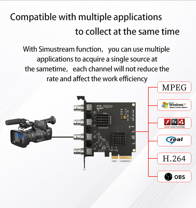 Power Consumption ≤5 Supply Plug and Play 1080p HD Capture Card 1920x1080 SDI Interface