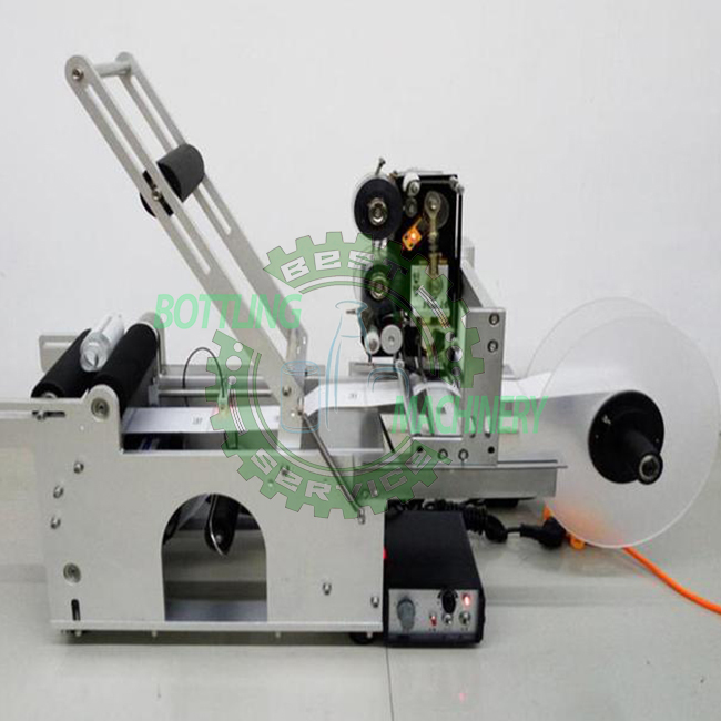 Semi-Auto With Coding Self-Adhesive Round Can Jar Bottle Labeling Machine