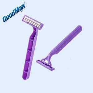 China Purple Twin Blade Razor , Stainless Steel Blade Small Disposable Razors wholesale
