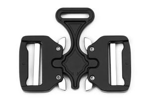 China Double Insert Tactical Unisex Metal Belt Buckle Black Plated 38MM wholesale