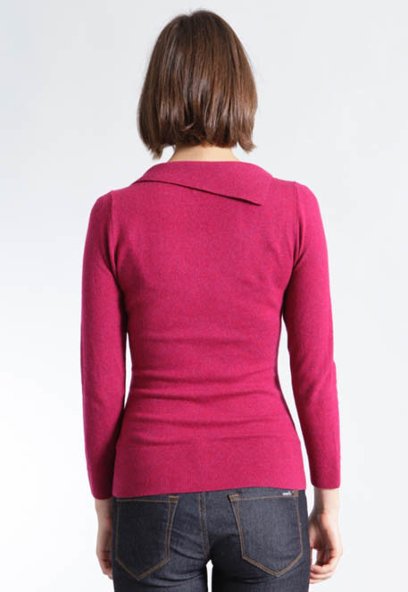 WOMEN'S 4% cashmere/4% angora / 18% cotton/18% lambswool/33% viscose/23% nylon KNITTED SWEATER