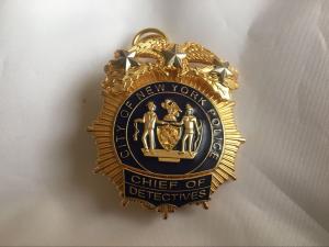 China Customized Gold Plated Metal Badge Metal Police Badge/Bodyguard Badge wholesale