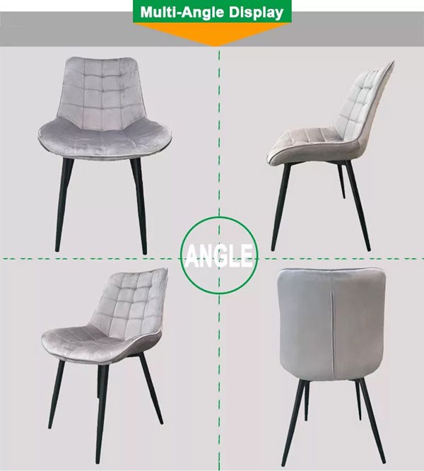 Leisure Modern Nordic Dining Chairs Upholstered Home Furniture Velvet Fabric