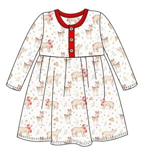 China Christmas baby cotton printing dress outfits infant ruffle tops kids clothes sets girls clothing set wholesale