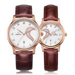 Fashion Luxury Stainless Steel Case Back Wristwatch for Couple Lover