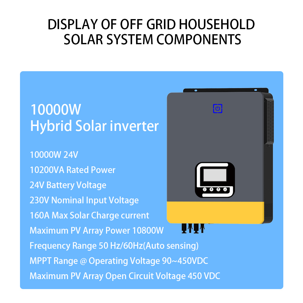 10KW Solar Energy System Hybrid Home Solar System With GEL Battery And Pure Sine Wave