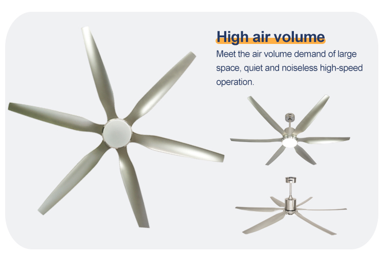 High Speed 66" LED Lighting Ceiling Fan with Pure Copper DC Motor and 6 ABS Blades