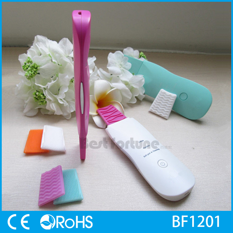 3 In 1 Portable Supersonic Skin Scrubber Peeling Cleaner Ion Beauty Machine