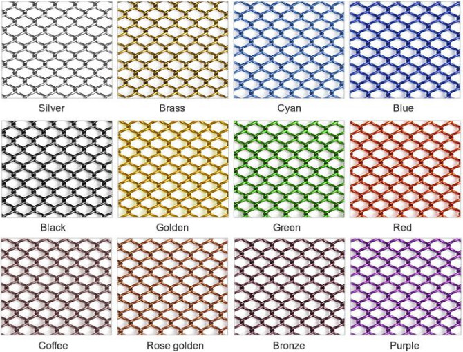 Weave 0.5mm Decorative Copper Mesh Architectural Wall Cladding Laminated Glass Art