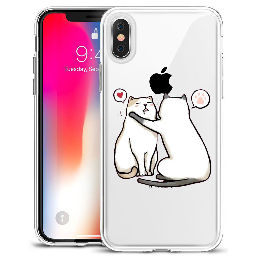 Thin Rubber Designer Cell Phone Cases For Iphone X Sweat Free Animal Puppy Dog Cat
