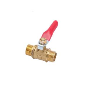 China Round Pipe C10200 Brass Ball Valve Air Pneumatic Hose Barb Inline Fitting Coupling Male Thread for Water Oil Gas Fuel wholesale