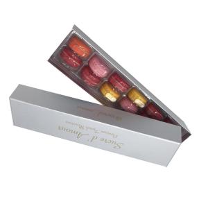 China Gold Stamping Cardboard Macaron Paper Gift Box Packaging 6pcs With Lid wholesale