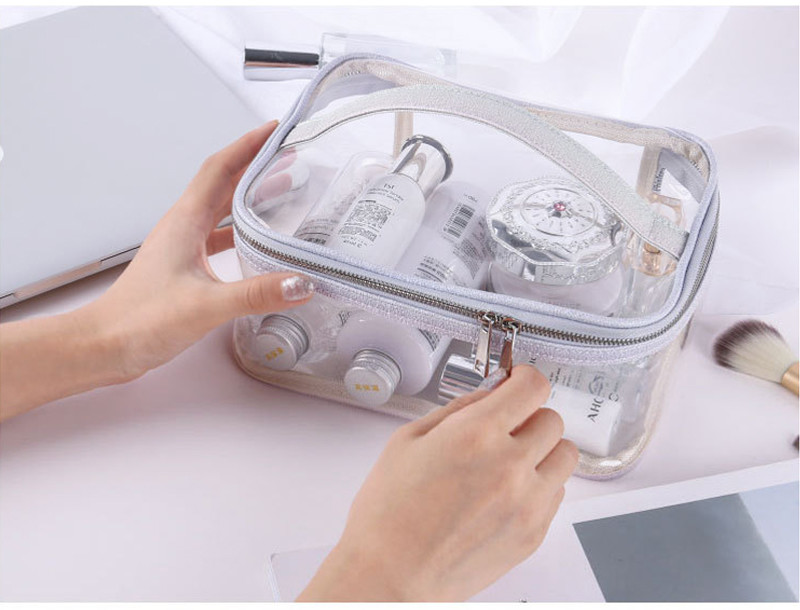 OEM Embroidery Logo Recycle Clear PVC Cosmetic Bag